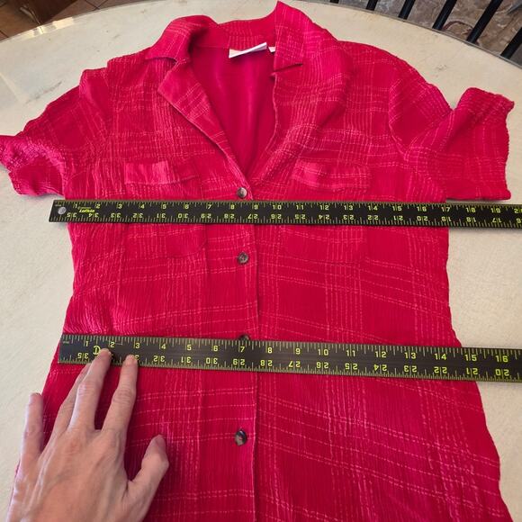 Maeve by Anthropologie Aria Textured Shirt Dress SZ Small Cherry Red - Picture 8 of 8